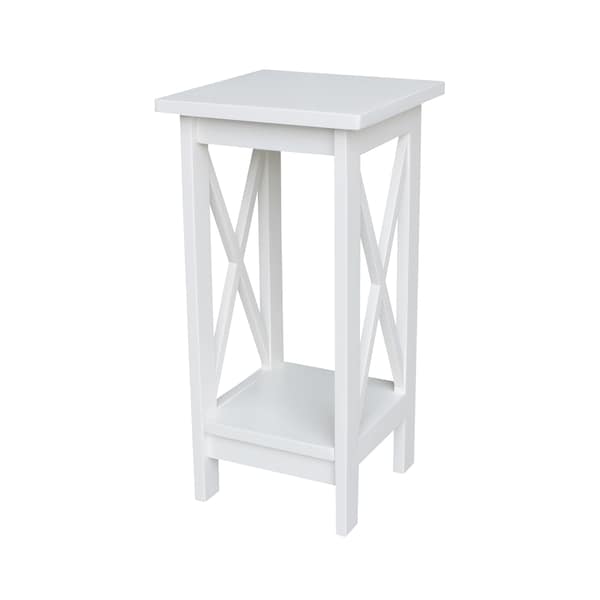 International Concepts Rectangle 24 in X-Sided Plant Stand Snow, 12 W, 12 L, 24 in H, Wood, White OT08-3071X - main